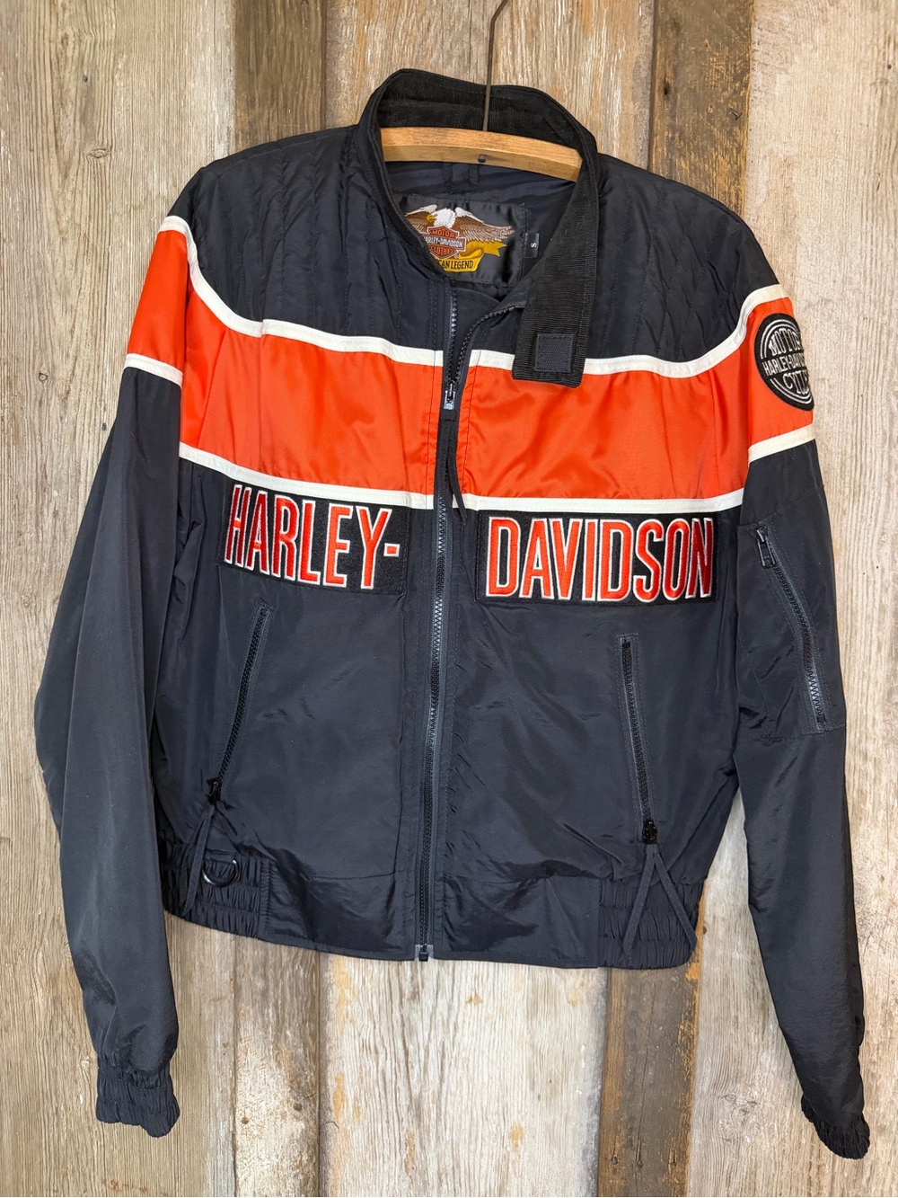 VTG  Harley Davidson Nylon Racing Team Bomber Style Jacket Made in USA Small